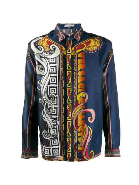 blusa fantasia versace|versace blue blouse.